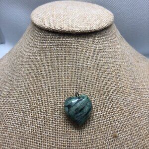 Seafoam Green Heart Pendant for Necklace Jade